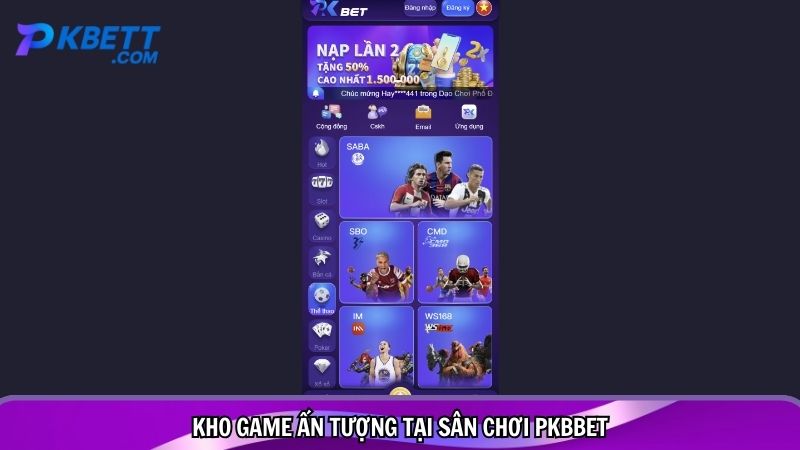 Kho game ấn tượng tại sân chơi PKBBET